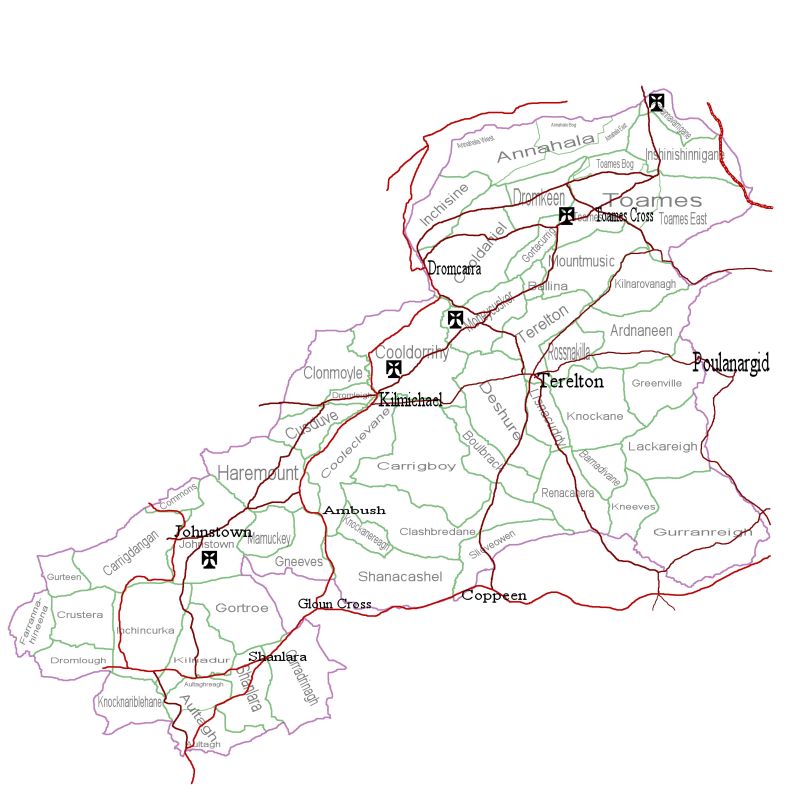 Roads on townlands