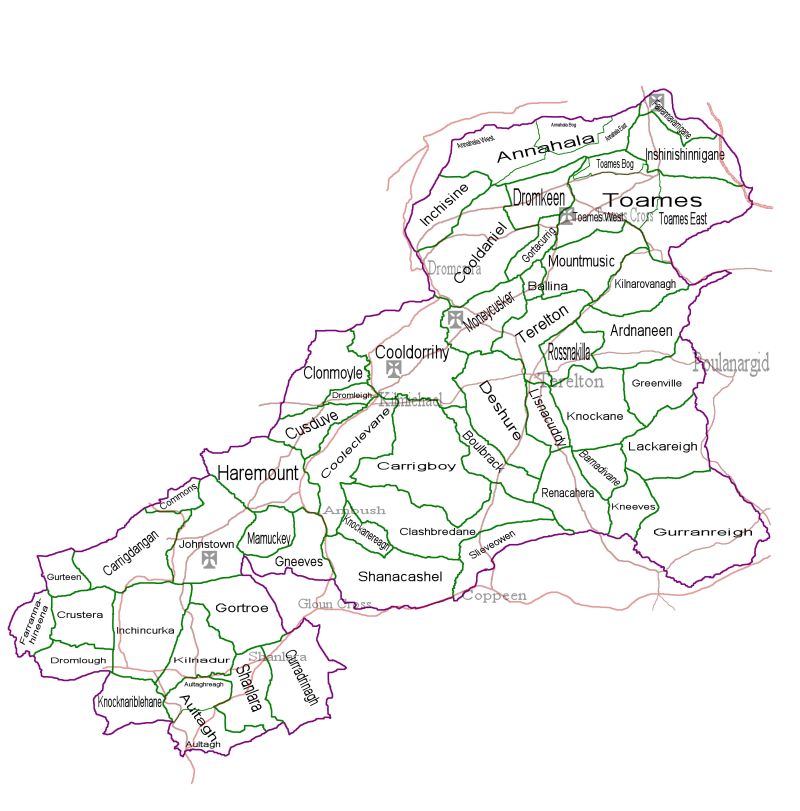 Townlands on roads